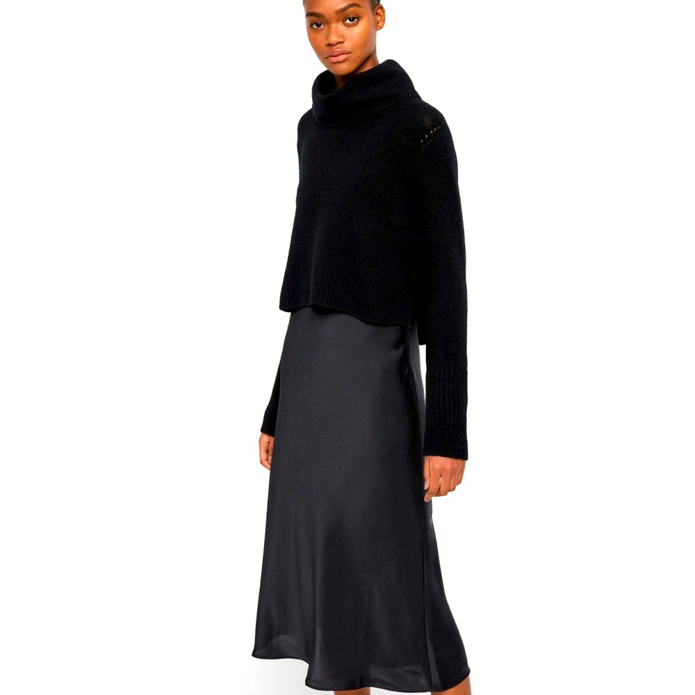 AllSaints Tierny Roll Neck 2-in-1 Dress